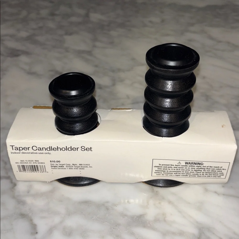 Room Essentials Ebony Taper Candleholder Duo